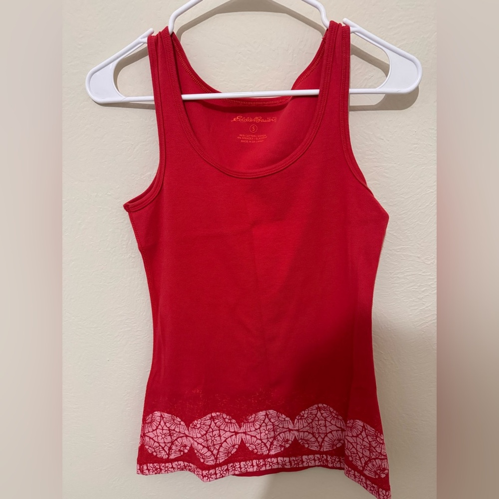 Eddie Bauer Red Ribbed Tank Top